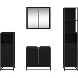 vidaXL Komplet pohištva za kopalnico 4 pcs Črni hrast 65 x 33 x 60 cm | Shoptok.si