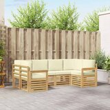 Set vanjskih sofa 5 pcs Bijela i Krem 245 x 128,5 x 73 cm | shoptok.hr