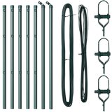 vidaXL Stupovi ograde Set od 7 Zelena Metal 80 cm visine Stabilni | shoptok.hr