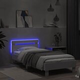  Okvir za krevet s uzglavljem i LED svjetlima bijeli 90x200 cm | shoptok.hr