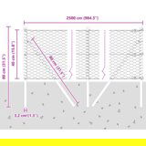 vidaXL heksagonalna ograda siva 0,4x25 m čelik, stupovi ograde 13 kom sivi Ø32 mm 80 cm pocinčani čelik | shoptok.hr