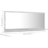  Kupaonsko ogledalo boja betona 90x10,5x37 cm konstruirano drvo | Eponuda.com