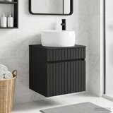  Umivaonik s policom za zid Crna 49 x 44,5 x 66 cm | shoptok.hr