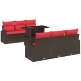 vidaXL Vrtna sedežna garnitura 7 pcs Rjava 100 x 55 x 73 cm Poly ratan, (5000020162) | Shoptok.si