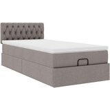 vidaXL otomanski okvir kreveta s madraca smeđesivi 90x200cm od tkanine | shoptok.hr