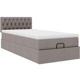 vidaXL Otomanski posteljni okvir z vzmetnico taupe 90x200 cm blago | Shoptok.si