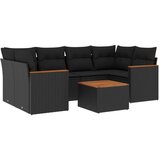 Maison Chic Seti vrtnega pohištva - Vrtna garnitura - Vrtni pohištvo set 7-delna z blazinami črn poli ratan, (21801520) | Shoptok.si
