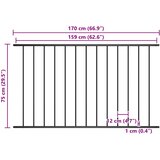  Ogradni panel Woerden čelik s praškastim premazom 1,7x0,75 m crna | Eponuda.ba