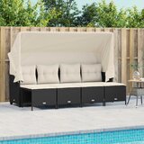 Maison Chic Seti vrtnega pohištva - Vrtna garnitura - Vrtni pohištvo set 5-delna z blazinami črn poli ratan, (21817216) | Shoptok.si