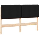  Tapecirani uzglavlje Smeđa i crna 140 cm Čvrsto borovo drvo | shoptok.hr