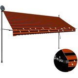 Tenda na ručno uvlačenje s LED svjetlom 350 cm narančasto-smeđa | shoptok.hr