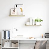  Plutajuće zidne police 2 kom boja hrasta 60 x 23,5 x 3,8 cm MDF | shoptok.hr
