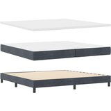 Box Spring Krevet s Madracem Tamno Siva 200x200 cm Baršun | shoptok.hr