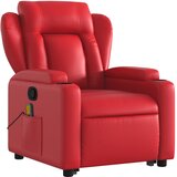  Masažni naslonjač na podizanje od umjetne kože crveni | shoptok.hr