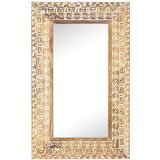 Maison Chic Ročno izrezljano Ogledalo - Zrcalo - Kozmetično ogledalo 80x50x2,6 cm trden mangov les, (21697703) | Shoptok.si
