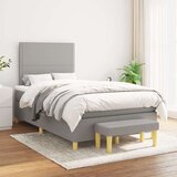  Box spring postelja z vzmetnico svetlo siva 120x200 cm blago, (20724050) Cene
