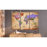  Slika na plutenoj podlozi - Colourful Travels (3 Parts) [Cork Map] 90x60 | shoptok.hr