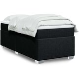 vidaXL Box spring postelja z vzmetnico črn 90x190 cm blago | Shoptok.si