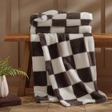 Catherine Lansfield Bela/temno rjava odeja 130x170 cm Cosy Soft Checkerboard – | Shoptok.si