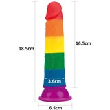 Lovetoy Prider - realistični dildo - 19 cm (mavrica) | Shoptok.si