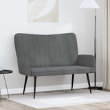 SOFA za dvije osobe Tamnosiva 115 x 61 x 87 cm Baršun | shoptok.hr