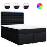 Maison Chic Box spring posteljni - Vzmetna postelja z vzmetnico črn 140x190 cm blago SL17216, (21881878) | Shoptok.si