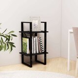vidaXL Knjižna omara 2-nadstropna črna 40x30x70 cm trdna borovina | Shoptok.si