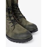 Shelvt Lace-up workers dark green with a shading effect on the toe | Shoptok.si