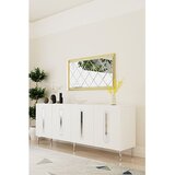 Hanah home komoda Rany 180, 180 cm, bela / srebrna | Eponuda.com
