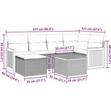  7-dijelni set vrtnih sofa od poliratana s jastucima crni | shoptok.hr