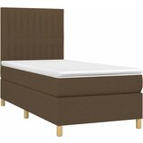 Krevet box spring s madracem LED tamnosmeđi 100x200 cm tkanina | shoptok.hr