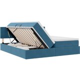  Postelja s shranjevanjem z vzmetnico Temno modra 100 x 200 cm, (5000100787) | Shoptok.si