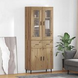 vidaXL Visok predalnik 2 pcs Umetni hrast Inženirski les in steklo | Shoptok.si