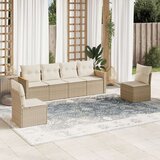  6-dijelni set vrtnih sofa s jastucima bež od poliratana | shoptok.hr