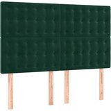  LED uzglavlje tamnozeleno 144x5x118/128 cm baršunasto | shoptok.hr