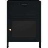 vidaXL noćni ormarić crni 40 x 30 x 54,5 cm od čelika i stakla | shoptok.hr