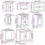  8-dijelni set kuhinjskih ormarića Kalmar konstruiranog drva | shoptok.hr