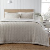 Catherine Lansfield Krem prošiven prekrivač od sherpa flisa 220x230 cm Cosy Nori – Cijene