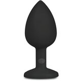 EasyToys Diamond - analni dildo z belim kamnom (majhen) - črn | Shoptok.si