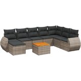  The Living Store Vrtna sedežna garnitura 9-delna z blazinami siv poli ratan - Vrtna Sedežna Garniture, (21461808) | Shoptok.si