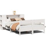 vidaXL Knjižna postelja brez vzmetnice bela 150x200 cm trdna borovina, (21532331) | Shoptok.si