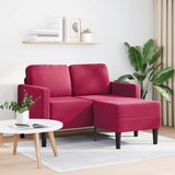 SOFA 2-sjed s ležaljkom u obliku slova L vino crveno 125 cm | Eponuda.com