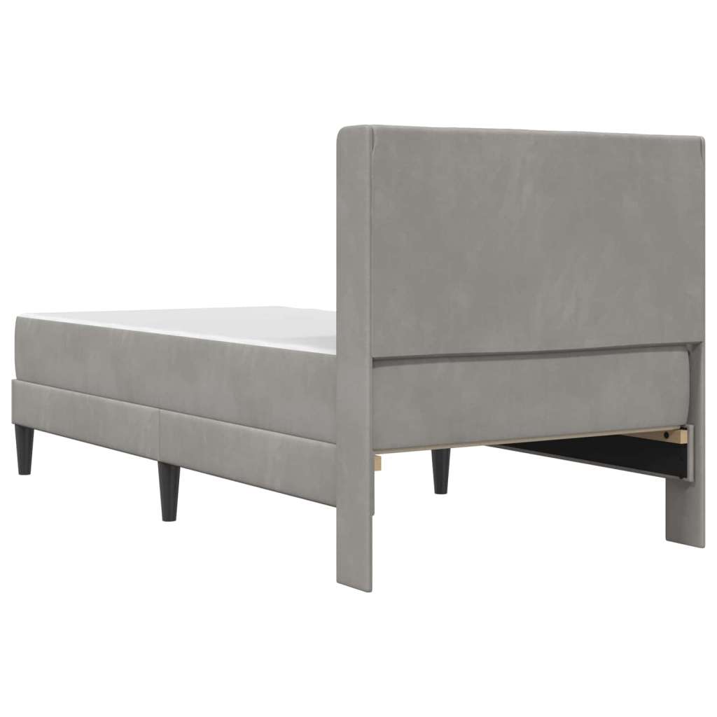  Okvir kreveta s madracem 2 pcs Svijetlo siva Baršun - Svjetlosiva 90 x 190 cm | shoptok.hr