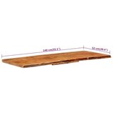 Vrh za kupaonski ormarić od bagremovog drva 140x52x3 8 cm | shoptok.hr