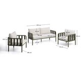 Kave Home Rdeča/bež aluminijasta vrtna garnitura za 4 osebe Omala – | Shoptok.si