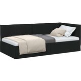 vidaXL Kotna postelja z vzglavjem Črna 90 x 200 cm blago | Shoptok.si