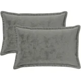 Presvlaka za jastuk 2 pcs HOUTEN Tamnosiva 50 x 80 cm Flanel