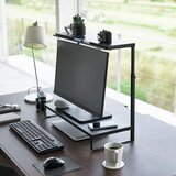 YAMAZAKI Črno kovinsko stojalo za monitor Tower – | Shoptok.si