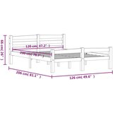  Za krevet od masivne borovine tamnosivi 120 x 200 cm | shoptok.hr