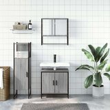 vidaXL Kopalniško pohištvo 3 kosi siva sonoma inženirski les | Shoptok.si